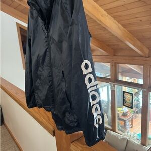 Adidas Black Windbreaker with White Logo